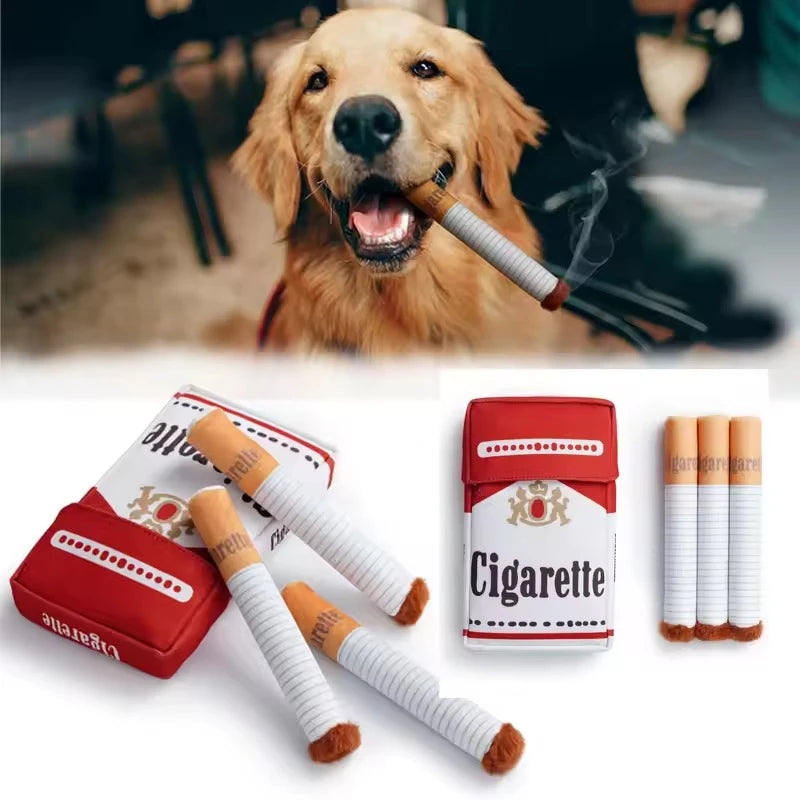 Simulated Cigarette Dog Toys Plush Dog Chew Toys Funny Interactive Sound Puppy Toy Creative Dog Squeak Toys Pet Products