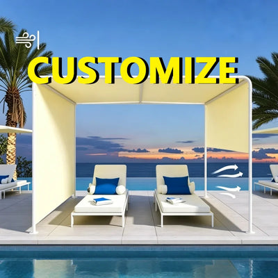 Any Size Custom Built In LED Strip Aluminum Gazebo Warm | SAMAG