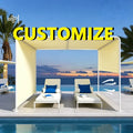 Any Size Custom Built In LED Strip Aluminum Gazebo Warm | SAMAG