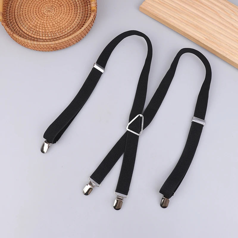 Elastic Adjustable Suspenders For Adults And Kids - Men Women Braces Set For Children Boys Girls Wedding - Visuel 11 | SAMAG