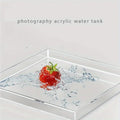 High Transparent 5mm Acrylic Water Tank Shallow Sink Photo Studio Kit Tabletop Shooting Props Cosmetics Storage Tray Background