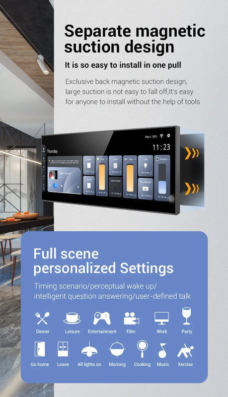 2025 New Tuya 12 Inch Touch Screen Smart Home Zigbee, Wifi Gateway With Music Background Function and Scene Control Panel