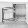 Stainless Steel Storage Rack for Kitchen Cabinets, Corner - opening Drawer - style with Small Monster Pull - View 2 | SAMAG