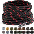 2 Pairs 4.5mm Diameter Round German Training Hiking Shoe Laces for Men and Women Heavy Duty Work Boots Shoelaces