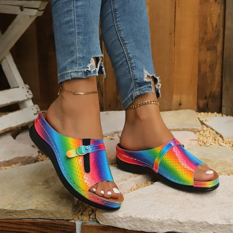 Women Summer Platform Wedge Sandals Open Toe Casual Chic Dressy Slippers Comfortable Clogs Elegant Mules Shoes