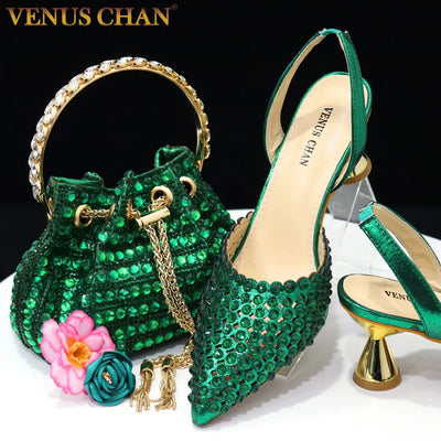 Venus Chan High Heels for Lady Luxury Designer Green | SAMAG