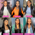 13×6 Lace Frontal Wig Straight 38 Inch 13×4 Brazilian Human Hair Pre Plucked Front Natural Black For Women 180 Density Sale