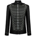 Men's Gold Embroidery Jacket Medieval Retro Blazers Gothic Steampunk Vintage Coat  Vest Hussar Military Drummer Parade Uniform
