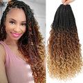 Goddess Bohemian Box Braids Crochet Hair Pre looped 18 14 Inch Boho Box Braids Soft Synthetic Braiding Hair for Black Women Kids