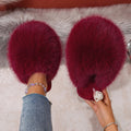 Women Indoor Slippers Winter Faux Fur Home Shoes Women 2025 New Soft Sole Fashion Warm Fluffy Slippers Solid Baotou Slides Women