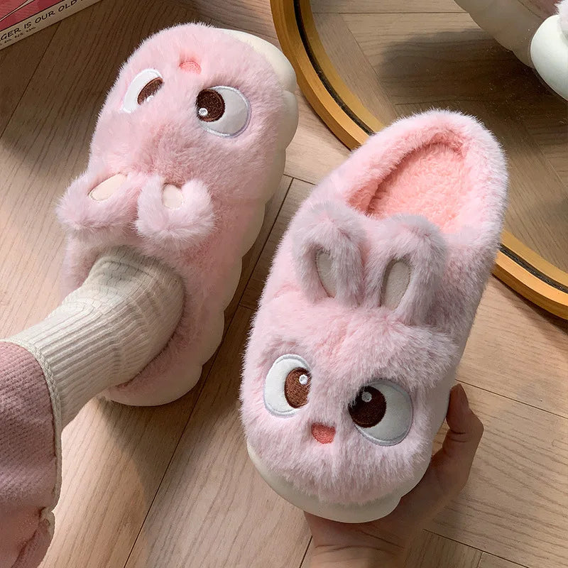 Women's cotton slippers winter indoor home warm and velvet household parent-child wool cotton shoes women wear outside winter
