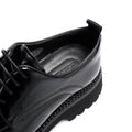 Men's Spring Formal Leather Derby Shoes Glossy Genuine Leather Thick Sole Height Increasing Business Casual Wedding Shoes
