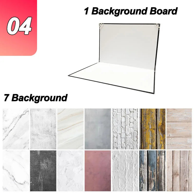 42x30cm Photography Backdrop Board 7 Pcs 2 Sided Photo Background Set 14 Wood Grain Studio Waterproof Product Photographic Props