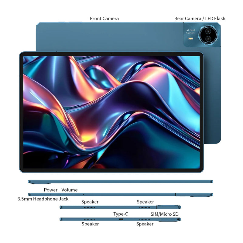 Teclast T70 Tablets 14" 2K Display Max.20GB 128GB MTK Helio G100 10000mAh Battery LTE Dual SIM Android 15 Tablet Global Version