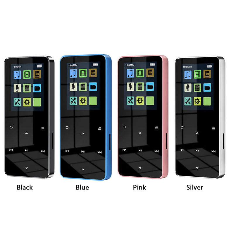 1.8 Inch 32GB/16GB/8GB Full Touch Screen MP4 Video Player BT 5.0 TFT MP3 Radio Player with E-book Recording Built-in Speaker