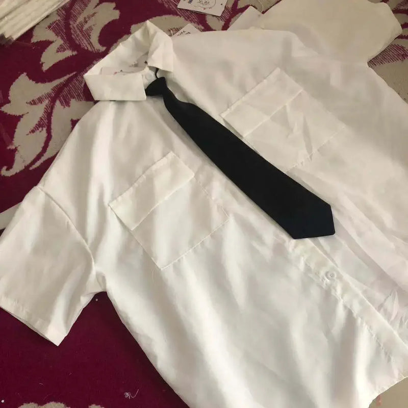 New Fashion Short Sleeve Shirt Women White Turn Down - View 6 | SAMAG