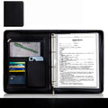 New A4 multi-function business zipper bag, 4-ring binder + writing pad + storage bag, pleated texture PU  leather cover