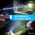 High Power Rechargeable LED Flashlight With Side Light, Torch Light For Outdoor Camping, Hiking Light High Light Flash Light