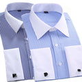 M~6XL Men's French Cuff Dress Shirt White Long Sleeve | SAMAG