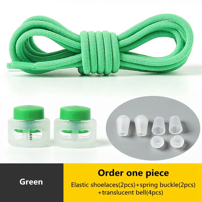 Spring Lock Shoelaces No Tie Shoe Laces Sneakers Round Elastic Shoelace Kid Adult Quick Without Ties Shoestrings Rubber Bands
