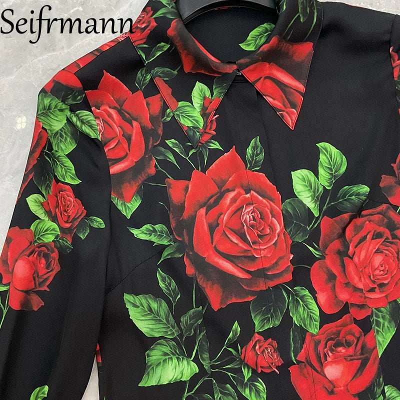 Seifrmann Casual printed two-piece lapel long-sleeved | SAMAG