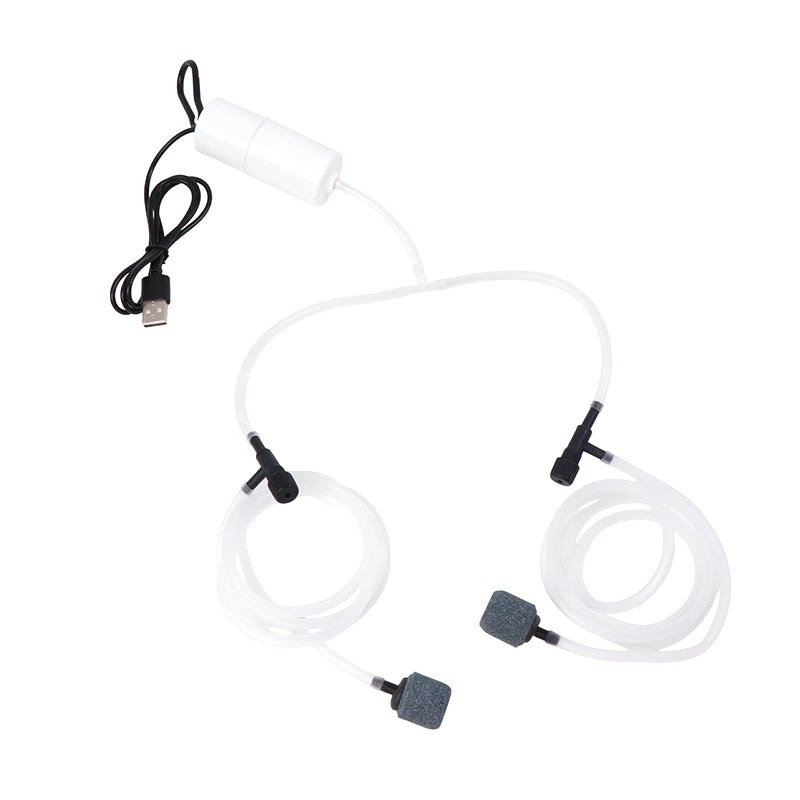 Aquarium USB Oxygen Air Pump Fish Tank Portable Dual-hole | SAMAG