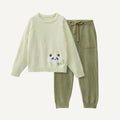 SUJIIN Women's Cute Pajamas Sets Autumn Winter Panda Graphic Sleepwear for Women Men Couple Loungewear Suit Home Clothes SH001