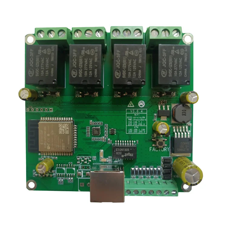 DTWONDER Smart WiFi Switch ESP32 Ethernet Relay Board Domoticz Home Assistant OpenHAB RS485 TCP UDP 4 Channel Timer IP Watchdog