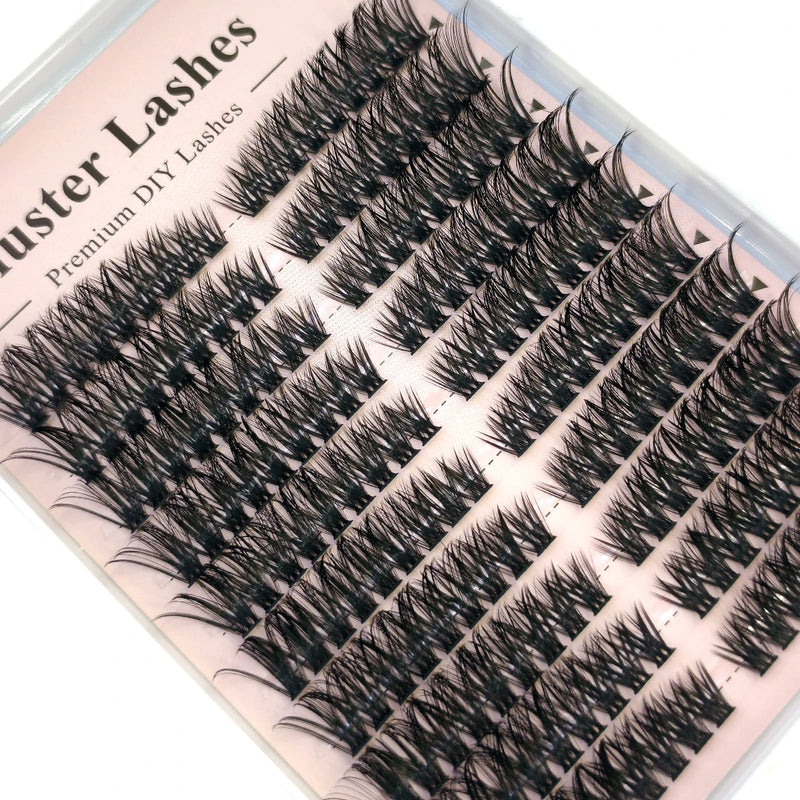 3 Styles Individual Lashes 15rows 390PCS Bottom Lashes Extension Lower Eyelash Clusters  DIY Wispy Natural Look Clear Band
