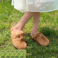 Women's Mules and Clogs Fuzzy Mink Fur Slippers with Arch Support Outdoor Women Shoe Closed Toe Nonslip Comwarm Clog Shoes Woman