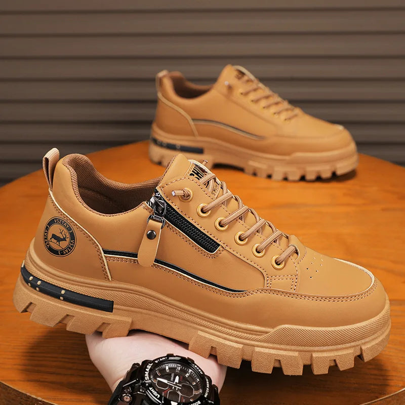 Men's Casual Sports Outdoor Hiking Trendy Fashion Street Comfortable Men's Thick Soled Board Shoes