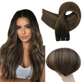 Full Shine Human Hair Weft Extensions Hair Bundles Ombre Blonde Color 100g Sew In Silky Straight Remy Skin Double Weft For Salon