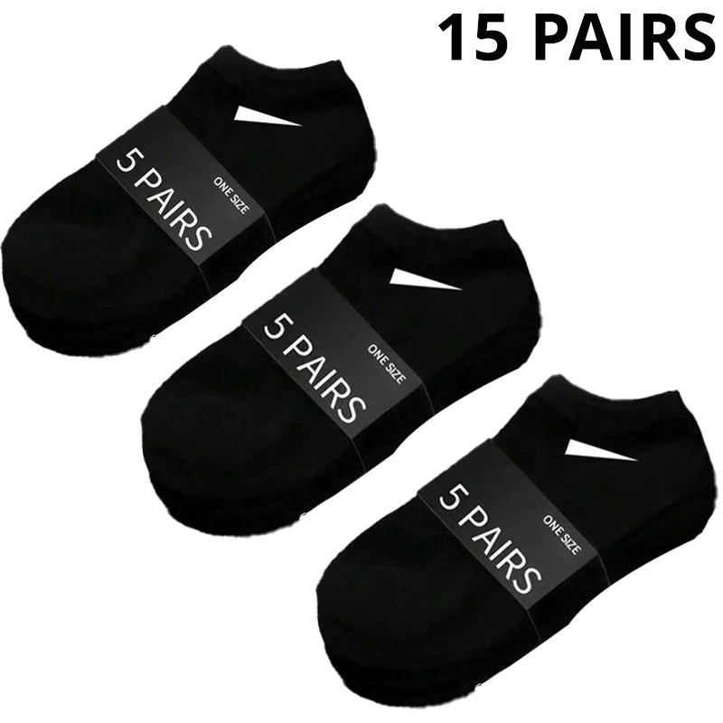 5/10 /20/30 Pairs Unisex Casual Plain Color Boat Socks | SAMAG