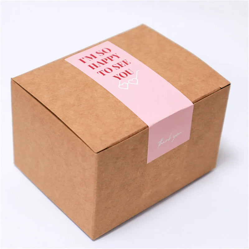 100pcs/roll Thank You Sticker Seal Labels Small Business Gift Decor Sticker Package Sticker Sealing Package Is Happy To See You