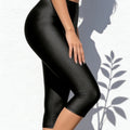 Solid - color Stretch And Shine Casual Capri Pants - View 4 | SAMAG