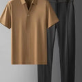 Summer New Fashion Solid Color Ice Silk Short - Sleeved Shirt Set Men's Casual Relaxed Comfortable - View 4 | SAMAG