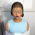 Short Ombre Cornrow Braided Bob Wig Synthetic Full Lace Braided Lace Wig with Baby Hair Knotless Handmade Braids Wigs for Women