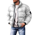 2025 Winter New Men's Down Cotton Jacket Daily Casual Windproof Warm Parkas Outwear Short Stand Collar Warm Cotton Clothing
