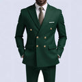 Fashion New Men's Leisure Boutique Business Banquet Solid Color Wedding Double Breasted Slim Fit Suit Blazers Jacket Pants