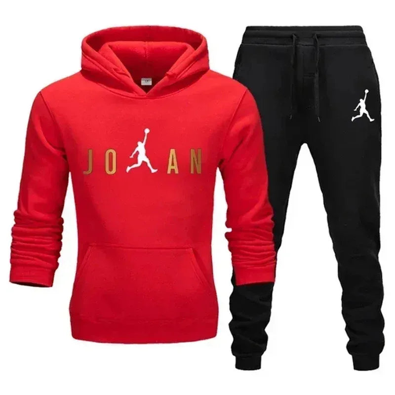 Men's Fashionable Casual Sportswear Outdoor Fitness Jogging Set Autumn and Winter Pullover Hoodie + - View 3 | SAMAG