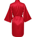 Solid Satin Night Robe, Elegant Half Sleeve V Neck House | SAMAG