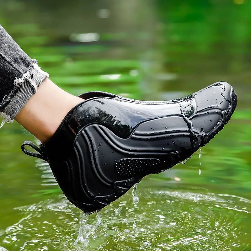 Wear to Work Slip-on Men's Rain Boots Teenagers Cheap Pvc Waterproof Comfortable Resistant Outdoor Plastic Male Shoes Booties