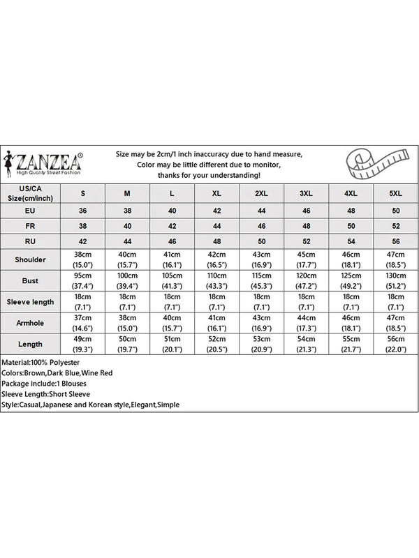 ZANZEA Summer Women Chiffon Blouse Elegant Ruffle Short - View 6 | SAMAG