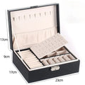 Double-layer Jewlery Box Ring Box Jewelry Boxes with Locks, PU Leather Jewelry Storage Organizer and Makeup Case
