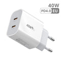 40W Fast Charger Type C Dual Port PD Fast Charging Charger Adapter For iPhone 15 14 Samsung S23 Xiaomi 10A USB C To USB C Cable