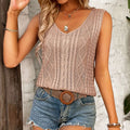 Summer Elegant Vest Diamond Fried Dough Twists V - neck - View 3 | SAMAG