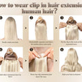 Clip in Hair Extensions 100% Real Human Hair, 12-24Inch 100-120g Clip in Extensions for Women, Invisible Straight Hair