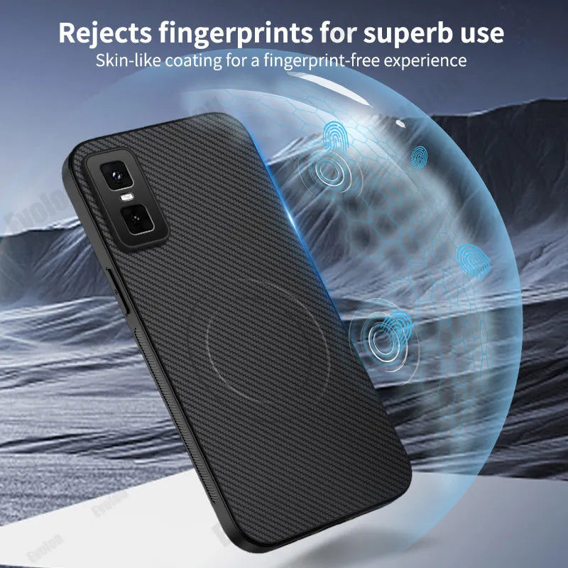 Case for Infinix GT 30 Pro 5G Luxury Fiber Stripe Leather Silicone Back Cover for MagSafe Magnetic Cover for Infinix GT 20pro