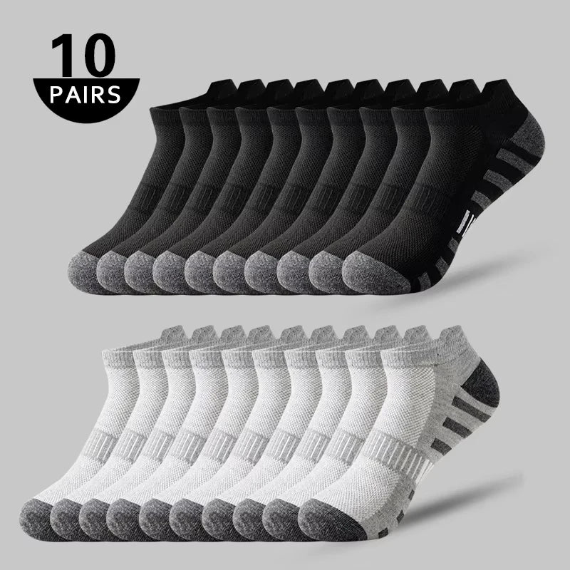 10 Pairs men's short socks Summer thin black white grey | SAMAG