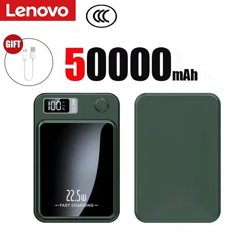 Lenovo 500000mAh CCC Wireless Power Bank Portable Magnetic Fast Charger For Magsafe Auxiliary Battery For Xiaomi iphone